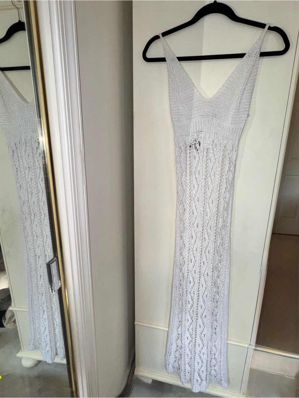 White Crochet Maxi Dress - Lightweight Sleeveless Beach Cover-Up